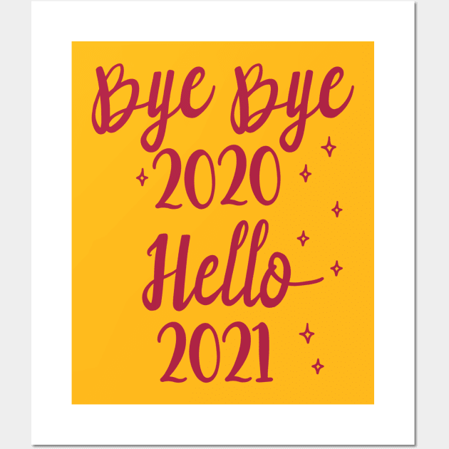 Hello 2021, Happy New Year 2021 Christmas, Merry Christmas Wall Art by artspot